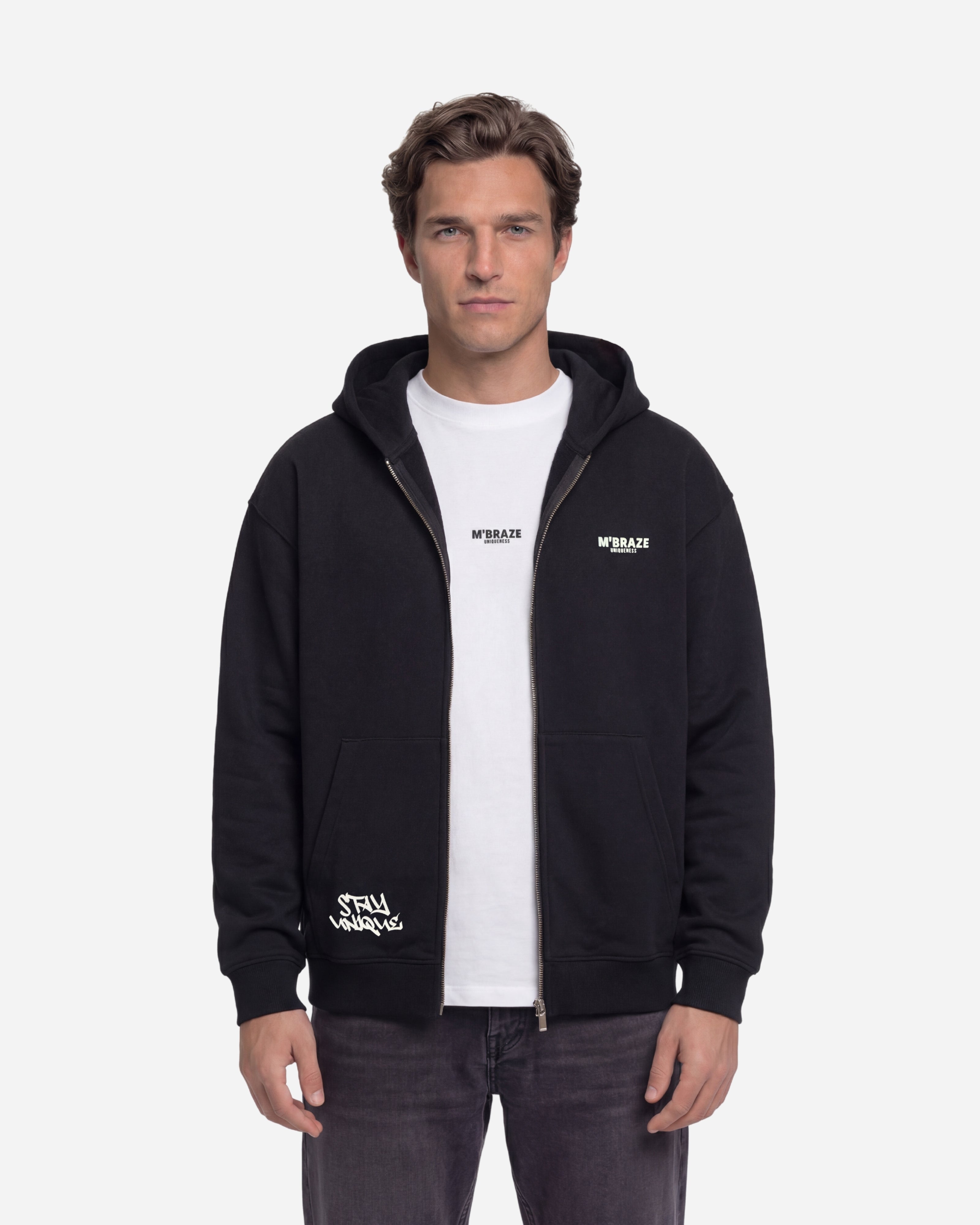 Graffiti Zipped Hoodie Loose Fit