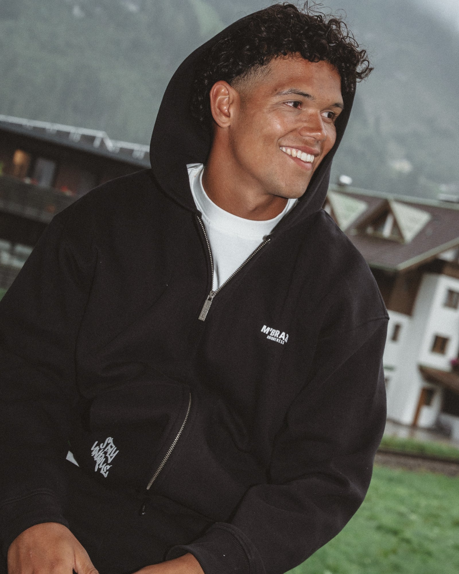 Graffiti Zipped Hoodie Loose Fit