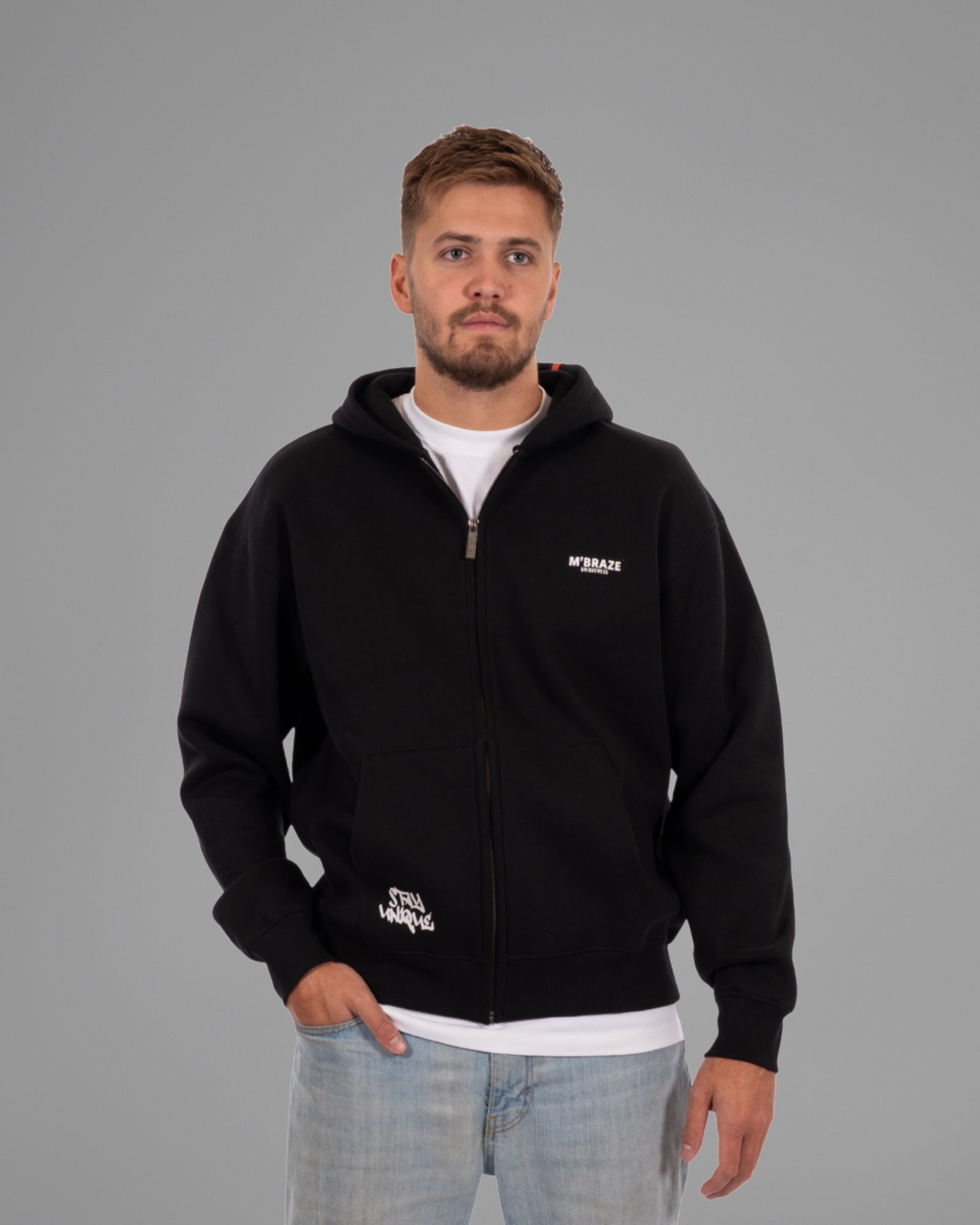 Graffiti Zipped Hoodie Loose Fit