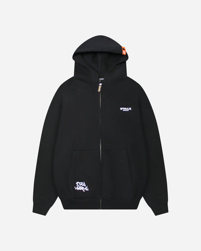 Graffiti Zipped Hoodie Loose Fit